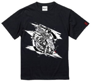御城プロジェクト:RE〜CASTLE DEFENSE〜 彦根城御来場記念 墨絵Tシャツ 彦根城 黒 サイズL