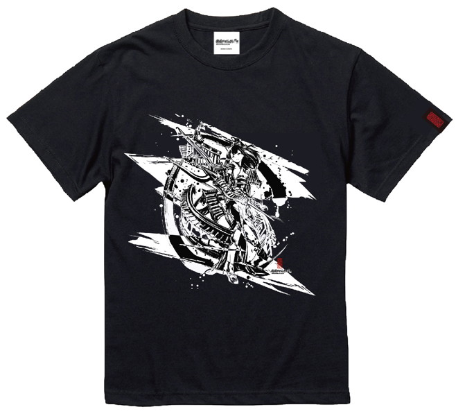 御城プロジェクト:RE〜CASTLE DEFENSE〜 彦根城御来場記念 墨絵Tシャツ 彦根城 黒 サイズXL