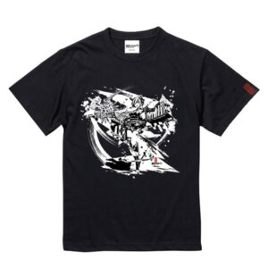 御城プロジェクト:RE〜CASTLE DEFENSE〜 墨絵Tシャツ安土城 タイプ:黒 サイズM