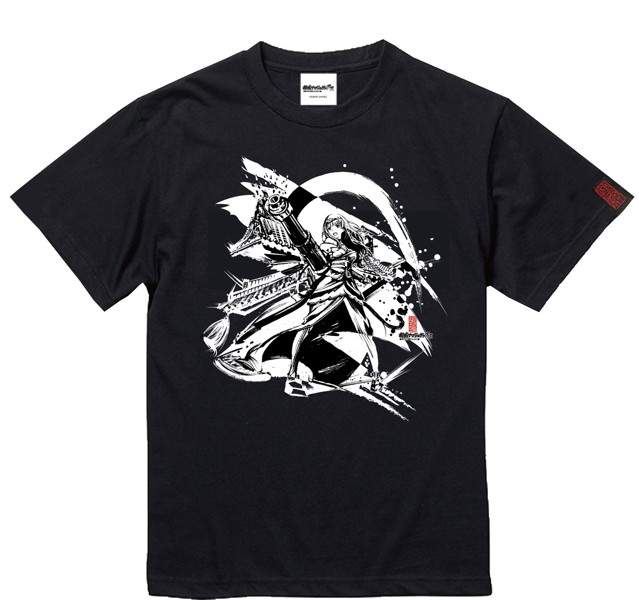 御城プロジェクト:RE〜CASTLE DEFENSE〜 墨絵Tシャツ姫路城 タイプ:黒 サイズXL